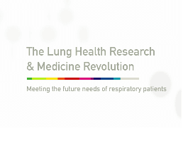 ERS · La recherche en pneumologie - Découvrir les futurs besoins des patients