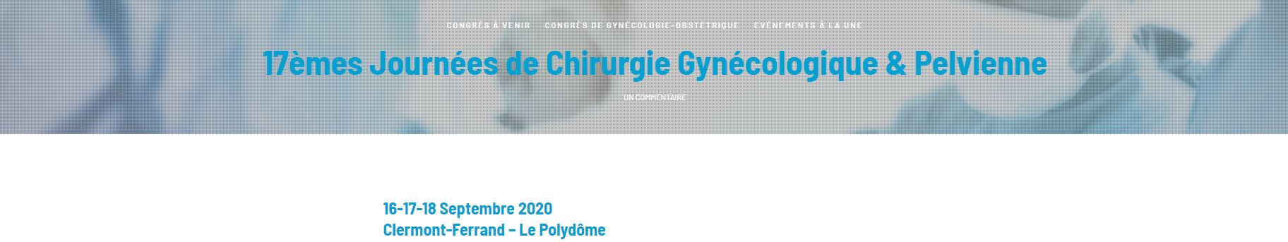 17th SCGP Gynecological and Pelvic Surgery Days 2020