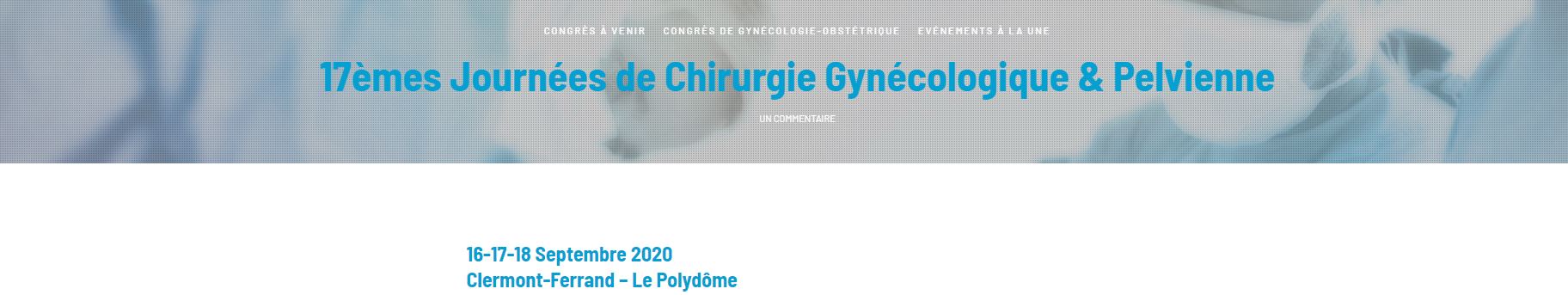 17ème Journées de Chirurgie Gynécologique et Pelvienne - SCGP 2020