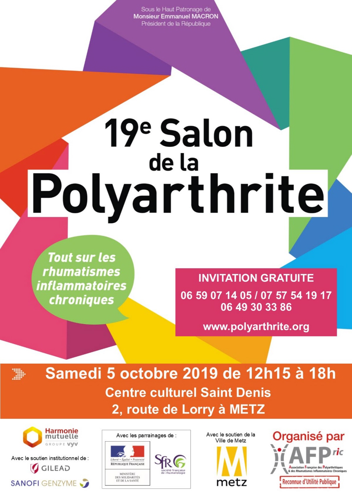 19e Salon de la polyarthrite et des rhumatismes inflammatoires chroniques AFP 2019