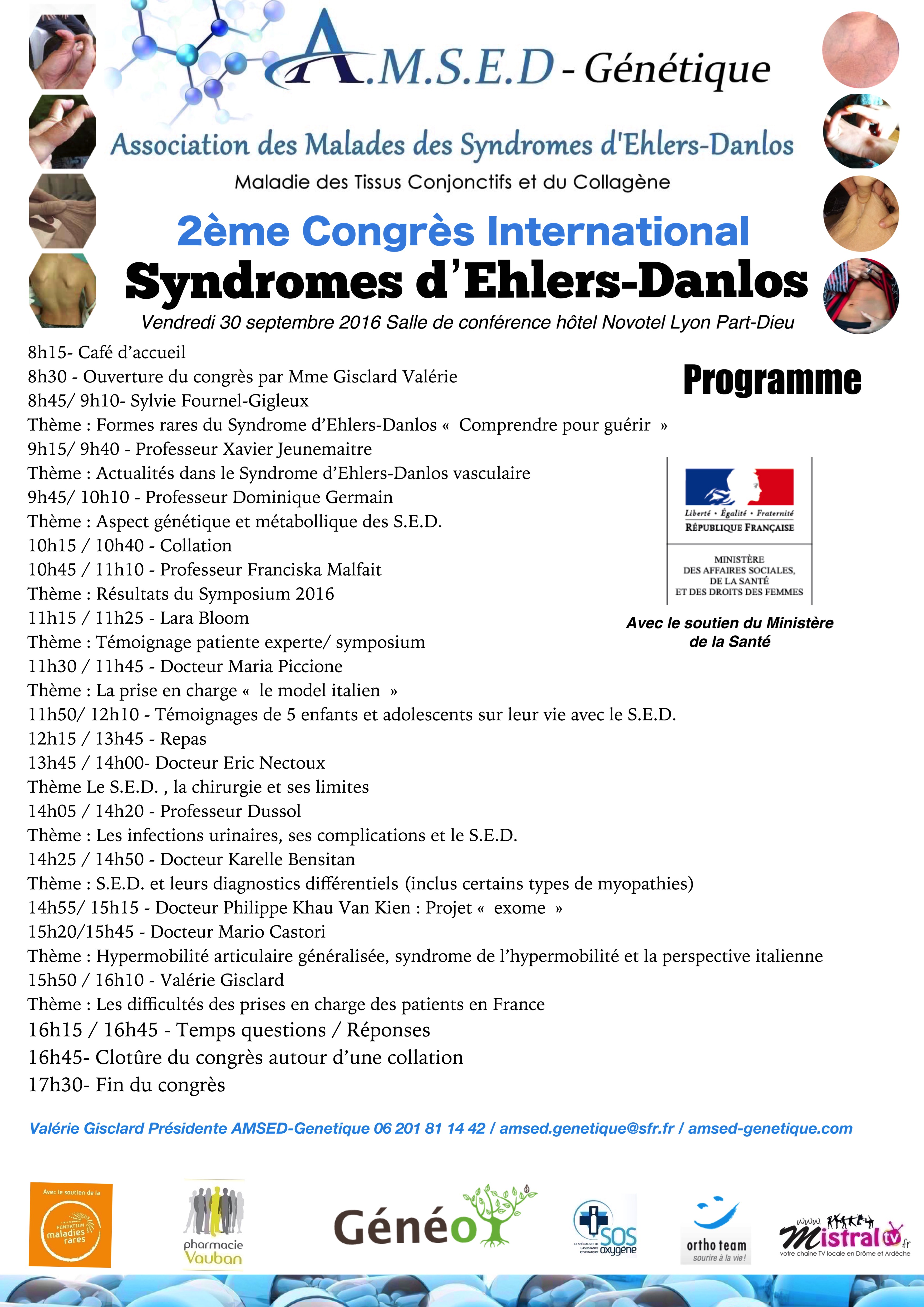 2ème congrès international : syndromes d'ehlers danlos