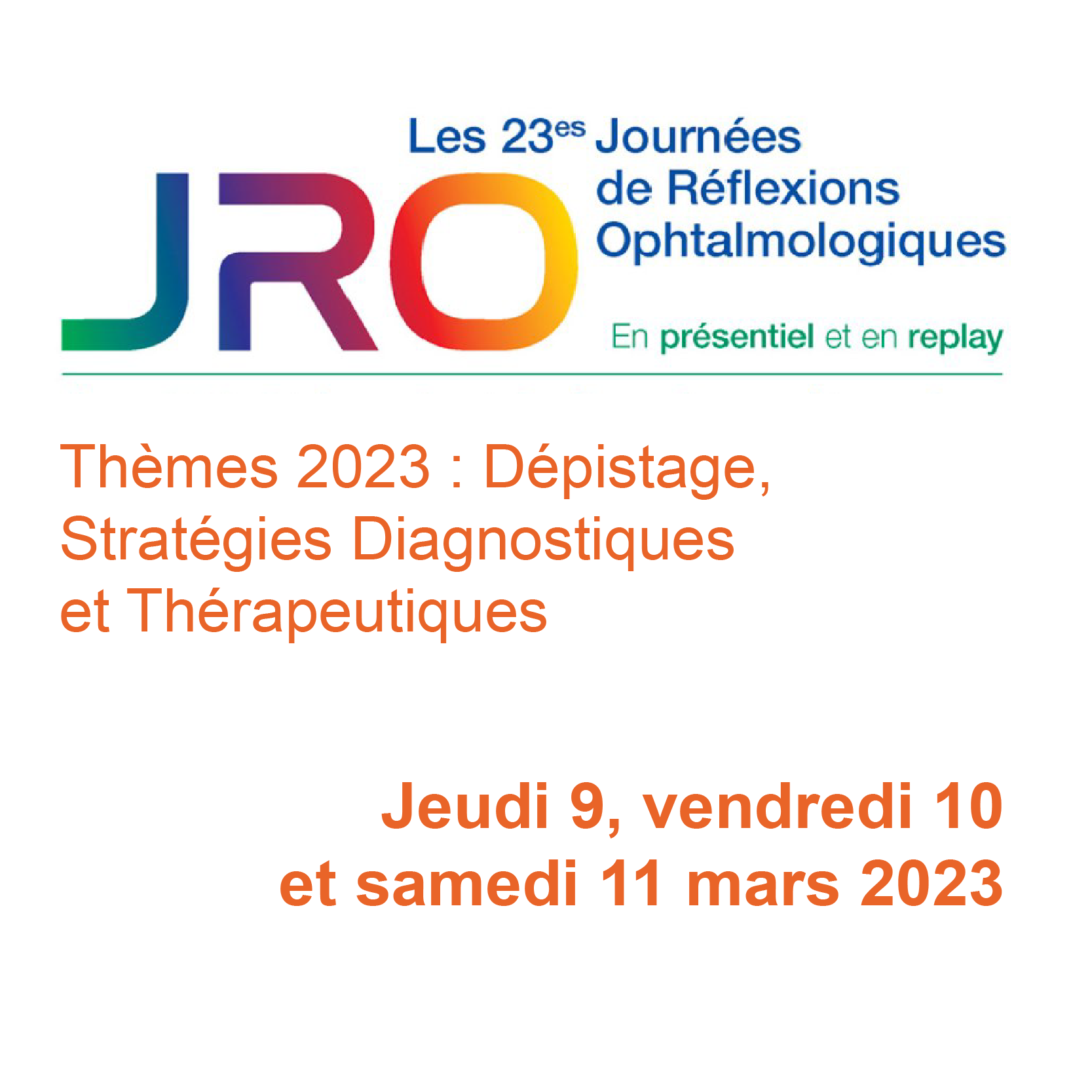 23es Journées de Réflexions Ophtalmologiques - JRO 2023