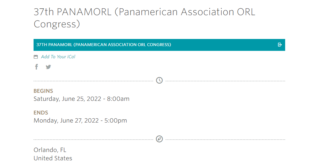 37th Pan American Otorhinolaryngology Congress 2021