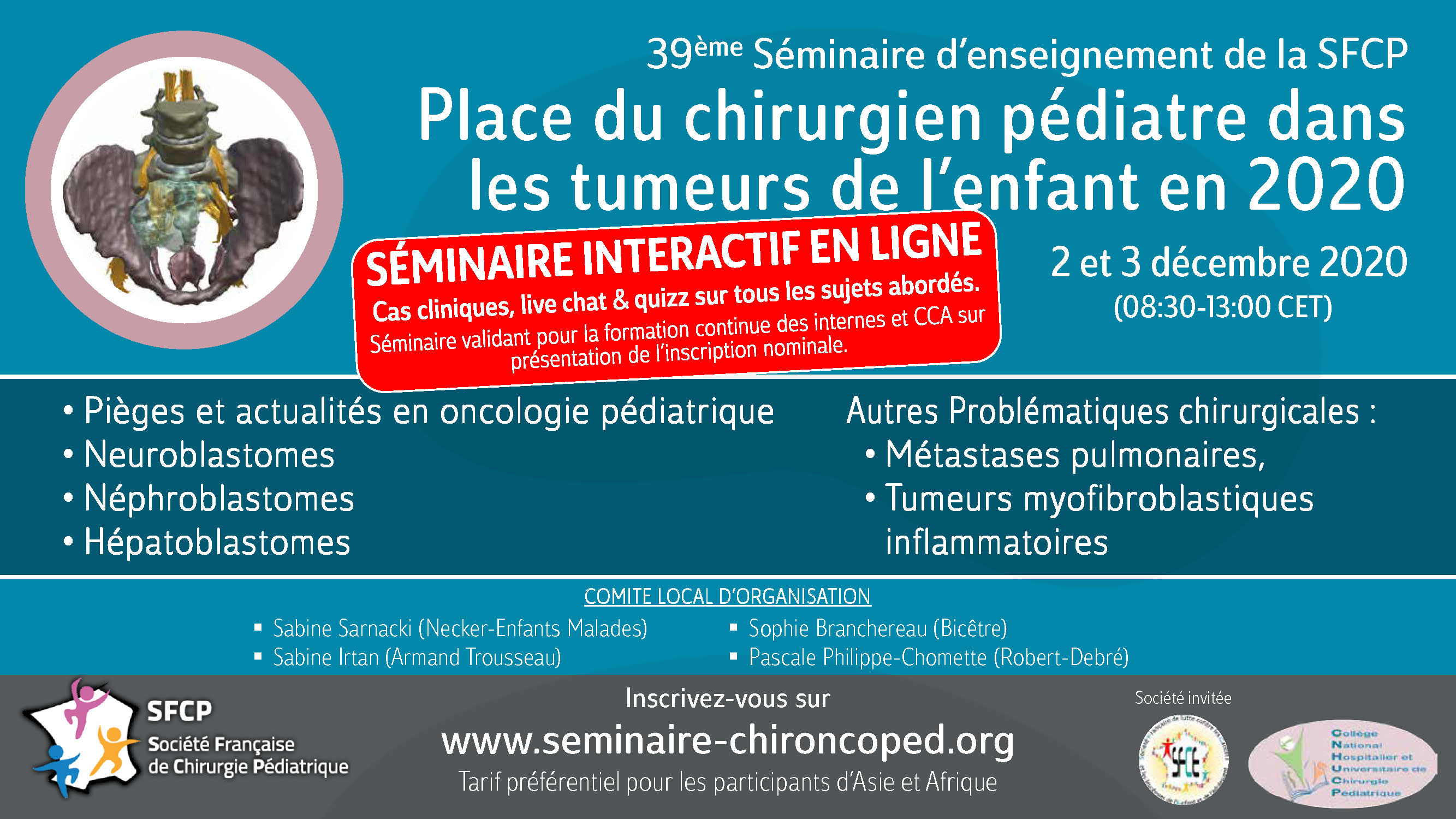 39ème Séminaire d'enseignement de la Société Française de Chirurgie Pédiatrique - SFCP 2020