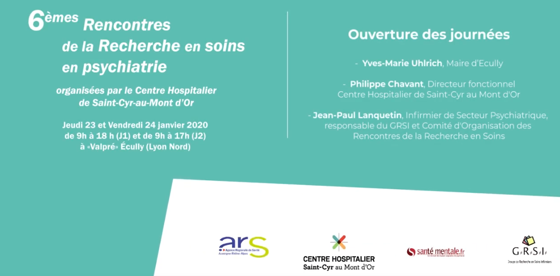 6èmes Rencontres de la recherche en soins en psychiatrie - RSI 2020