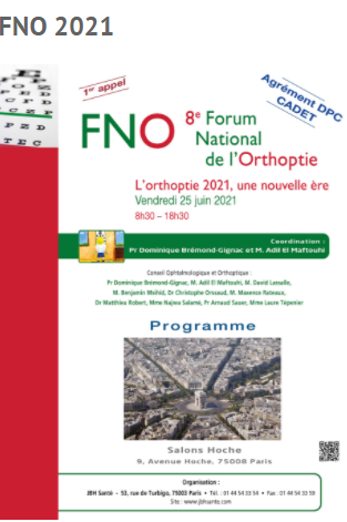 8e édition du Forum National de l'Orthoptie FNO 2021