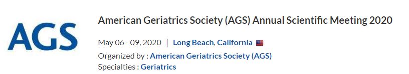 American Geriatrics Society Annual Scientific Meeting  AGS 2020