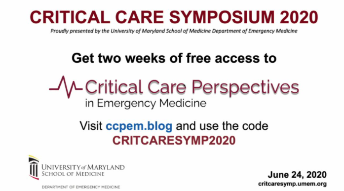 CRITICAL CARE SYMPOSIUM - UMEM 2020