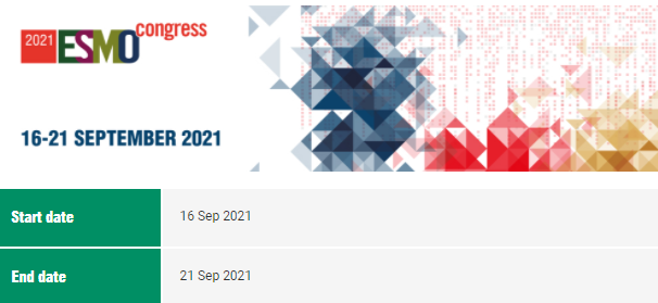 EUROPEAN SOCIETY FOR MEDICAL ONCOLOGY ANNUAL CONGRESS ESMO 2021