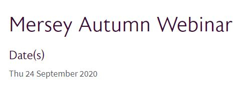 Mersey Autumn Webinar - BGS 2020