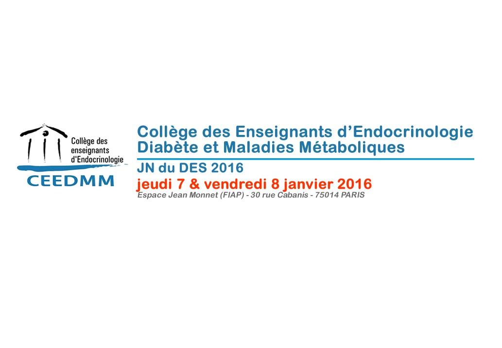 Journées Nationales du DES (CEEDMM) 2016