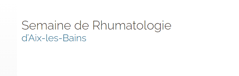 Rheumatology week from Aix-les-Bains 2021