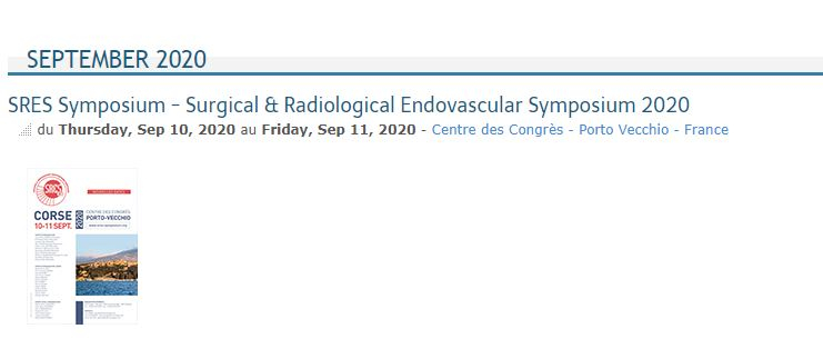 Surgical & Radiological Endovascular Symposium SRES  2020