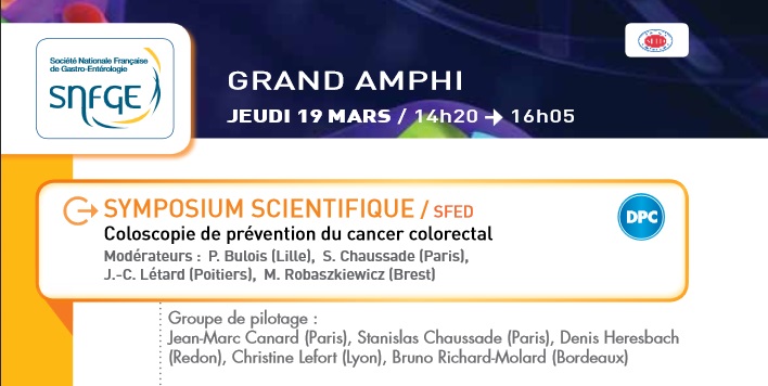 Symposium de la SFED 2015 "Coloscopie de prévention du cancer colorectal"