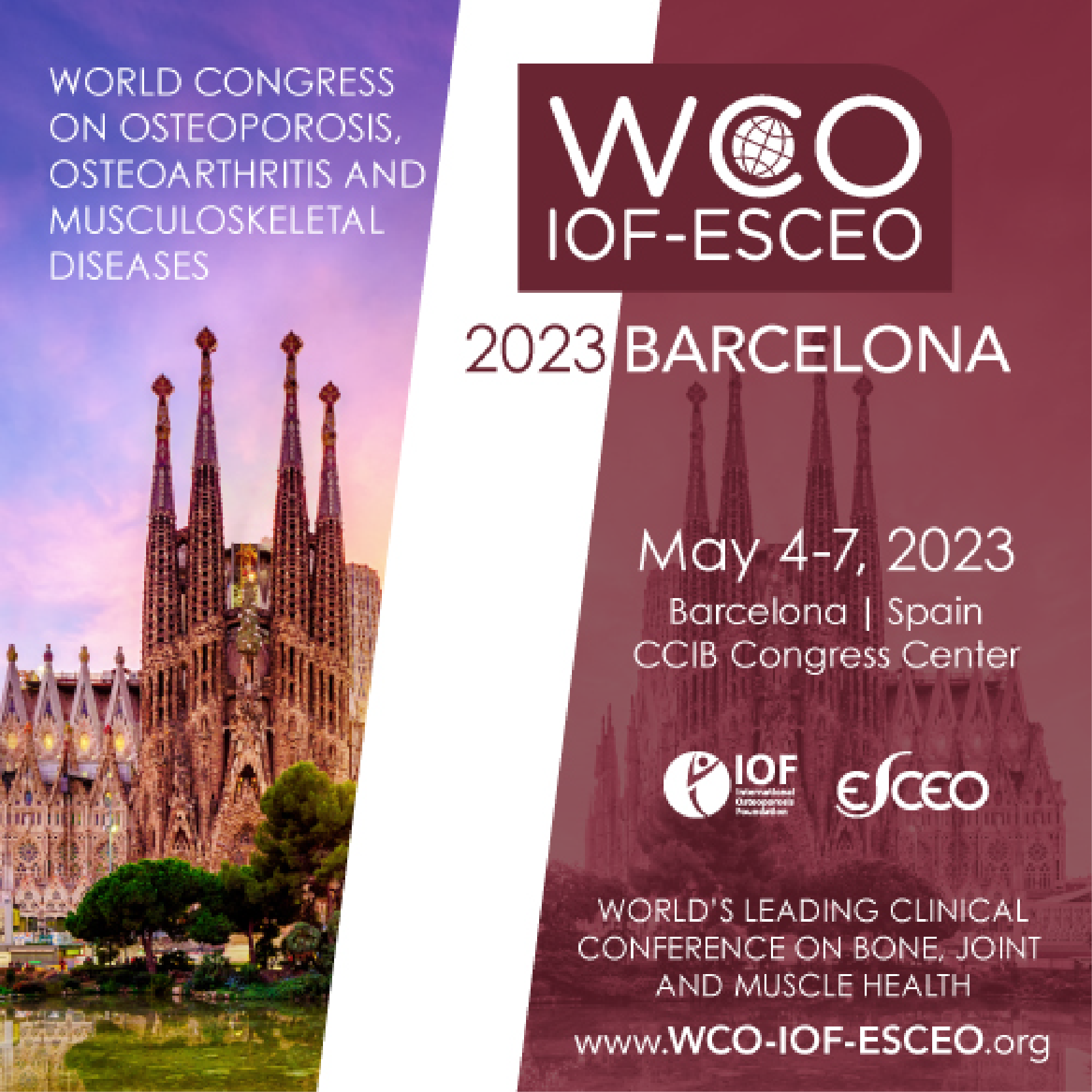 WORLD CONGRESS ON OSTEOPOROSIS, OSTEOARTHRITIS AND MUSCULOSKELETAL DISEASES - WCO-IOF-ESCEO 2023