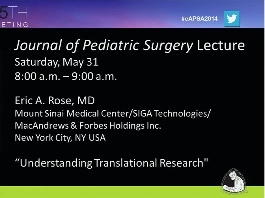 Conférence du Journal of Pediatric Surgery 2014