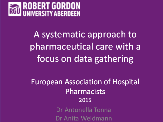 A systematic approach to pharmaceutical care with a focus on data gathering