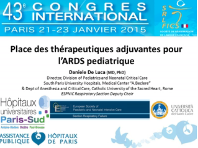 Actualités dans le SDRA - Place des thérapeutiques adjuvantes - 2015