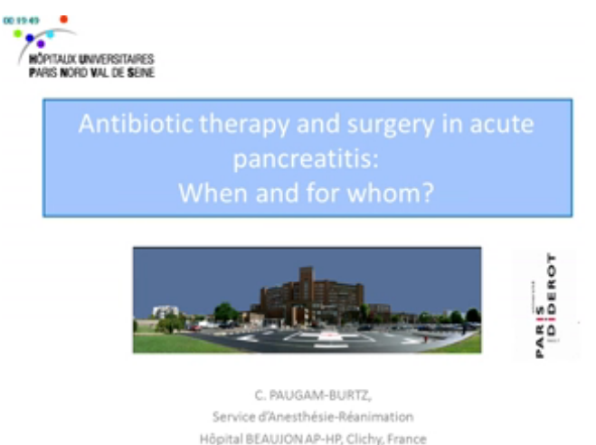 Actualités en pathologies digestives - Antibiothérapie et chirurgie dans la pancreatite aiguë - quand et pour qui? - 2015