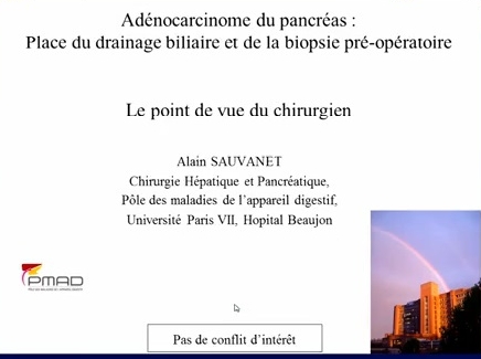 Adénocarcinome du pancréas résécable : place du drainage biliaire et de la biopsie pré-opératoire - Le point de vue du chirurgien