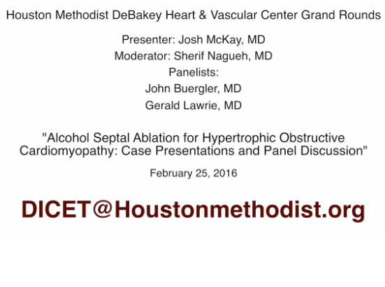 Alcohol Septal Ablation for Hypertrophic Obstructive Cardiomyopathy : Case Presentations and Panel Discussion