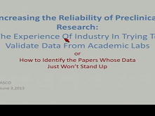 An Unappreciated Challenge to Oncology Drug Discovery: Pitfalls in Preclinical Research An Unappreciated Challenge to Oncology Drug Discovery: Pitfalls in Preclinical Research
