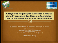 Analyse de risques par la méthode AMDEC de la préparation des doses à administrer par un automate de formes orales sèches