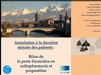 Annulation à la dernière minute des patients : proposition pour éviter la perte financière en radiopharmacie