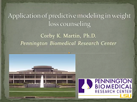 Application of Predictive Modeling in Weight Loss Counseling