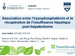 Association entre l’hypophosphatémie et la récupération de l’insuffi sance hépatique posthépatectomie