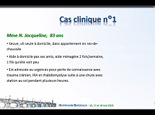 Atelier gériatrie - Cas Clinique : Mme N. J