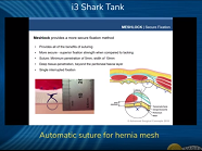 Automatic suture for hernia mesh