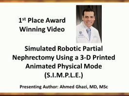 Award Winning AUA - 1e Place : Simulation robotique d'une néphrectomie partielle utilisant une animation physique 3D imprimée