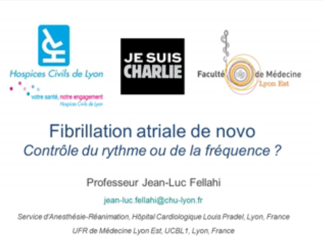 Bétabloquants en réanimation - stop ou encore - Fibrillation atriale contrôle du ryhme ou de la fréquence - 2015