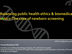 Balancing public health and biomedical ethics, The case of newborn screening