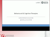 Behavioral and cognitive therapies in the field of chronic pain Behavioral and cognitive therapies in the field of chronic pain