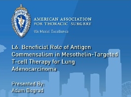Rôle bénéfique du commensalimse de l'antigène dans la thérapie mésothéline-ciblée par cellules T pour l'adénocarcinome du poumon Rôle bénéfique du commensalimse de l'antigène dans la thérapie mésothéline-ciblée par cellules T pour l'adénocarcinome du poumon