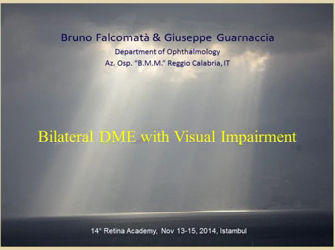 Bilateral centre-involved DME with visual impairment Bilateral centre-involved DME with visual impairment