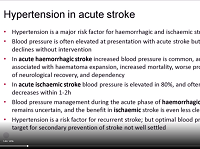 Blood pressure management in acute stroke