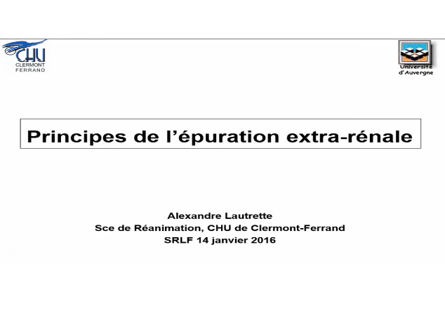 Bonnes pratiques de l'épuration extra rénale Bonnes pratiques de l'épuration extra rénale