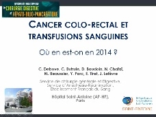 Cancer colorectal et transfusions sanguines. Où en est-on en 2014 ?