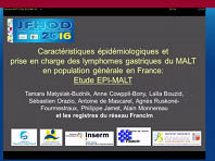 Caractéristiques épidémiologiques et prise en charge des lymphomes gastriques du MALT en population générale