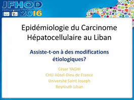 Carcinome hépatocellulaire : épidémiologie au Liban