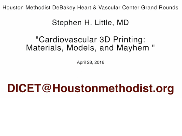 Cardiovascular 3D Printing