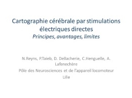 Cartographie cérébrale (1/3) - Stimulations électriques directes