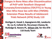 Changes in bone mass after discontinuation of PrEP with tenofovir disoproxil fumarate/emtricitabine (TDF/FTC) in young men who have sex with men (YMSM): extension phase results of Adolescent Trials Network (ATN)110 Changes in bone mass after discontinuation of PrEP with tenofovir disoproxil fumarate/emtricitabine (TDF/FTC) in young men who have sex with men (YMSM): extension phase results of Adolescent Trials Network (ATN)110