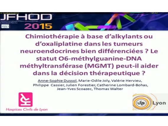 Chimiothérapie à base d’alkylants ou d’oxaliplatine dans les tumeurs neuroendocrines bien différenciées ? Le statut O6-méthylguanine-DNA méthyltransferase (MGMT) : une aide dans la décision thérapeutique ?