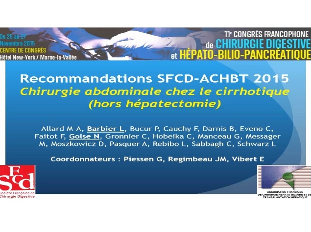Chirurgie abdominale chez le patient cirrhotique en dehors des hépatectomies