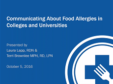 Communicating About Food Allergens in Colleges and Universities