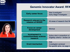 CONCEPT CLEARANCE - Supporting Talented Early Career Researchers in Genomics (RFA) - Lisa Chadwick CONCEPT CLEARANCE - Supporting Talented Early Career Researchers in Genomics (RFA) - Lisa Chadwick